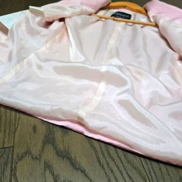 Giorgio Armani Italy Vintage 80s Wool Blend Single Button Blazer in Pale Pink - Picture 12 of 13